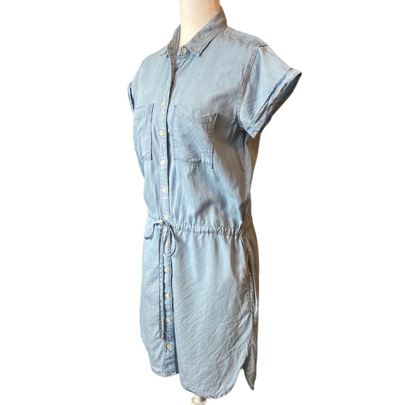 Thread & Supply Women's short sleeve chambray button down shirt dress, Sz S - Picture 3 of 17